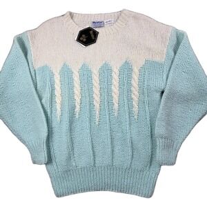 NEW Vintage Meister Sweater Mohair Hand Knit Icicle‎ Cable Womens M Ski Bunny